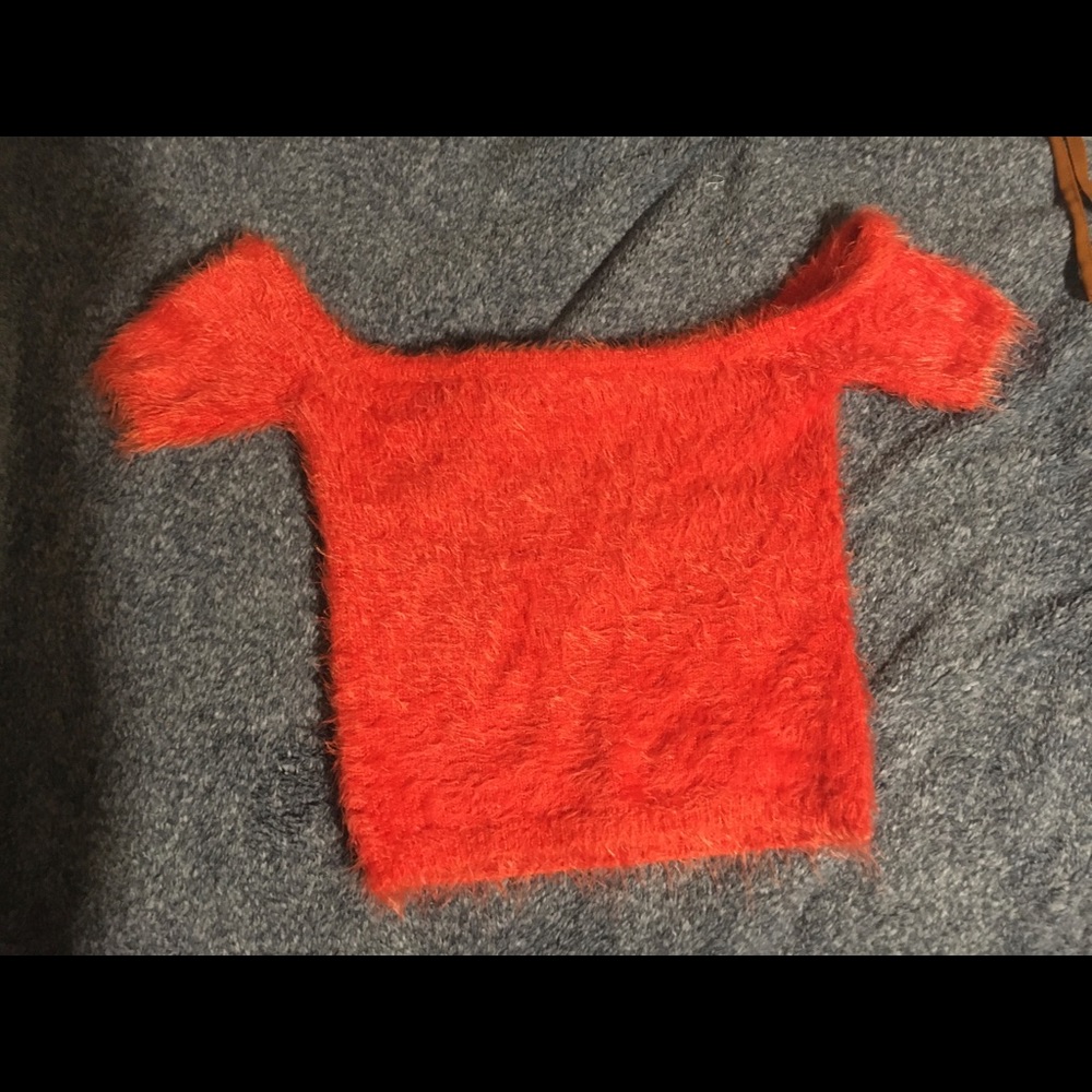 Hot Orange Off Shoulder Top